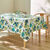 Tafelzeil met anemoonprint (wit / blauw)