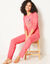 Pyjama manches longues imprimé chat (corail)