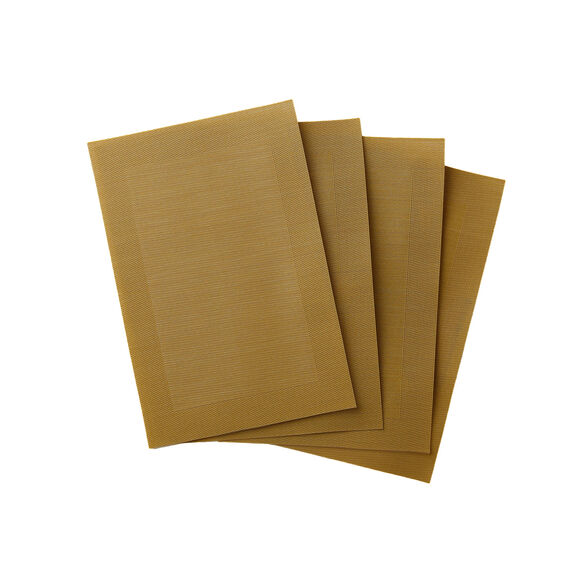 Lot de 4 sets de table - vinyle tress&eacute; (curry)