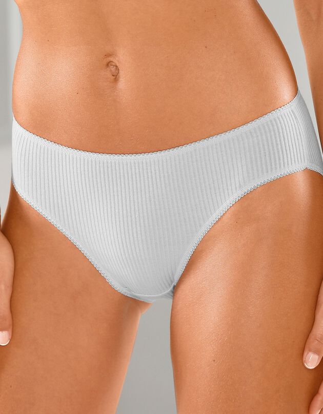 Midislip met platte ribbels - set van 6 (wit)