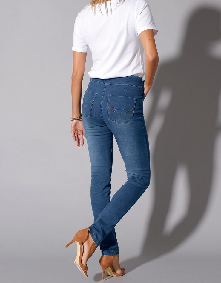 Nauwsluitende jegging in ultracomfortabele jeans, stone, hi-res image number 4