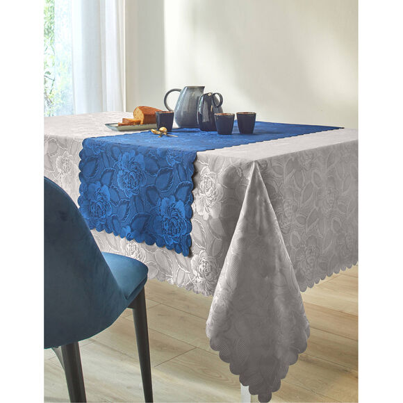 Nappe jacquard damass&eacute; (gris moyen)