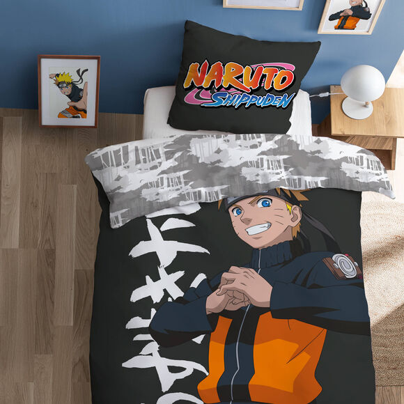 Parure de lit Naruto® coton (noir / orange)
