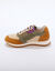 Leren sneakers met contrasterende decoratieve inzetstukken (kaki / beige)