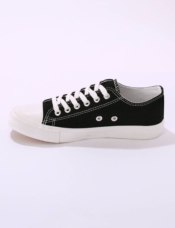  Tennis en toile à lacets (noir)