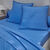 Linge de lit uni coton lavé (bleu)