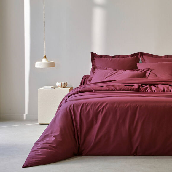 Linge de lit uni - coton 57 fils/cm&sup2; (grenat)