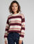 Pull col montant ray&eacute; (&eacute;cru / rose)