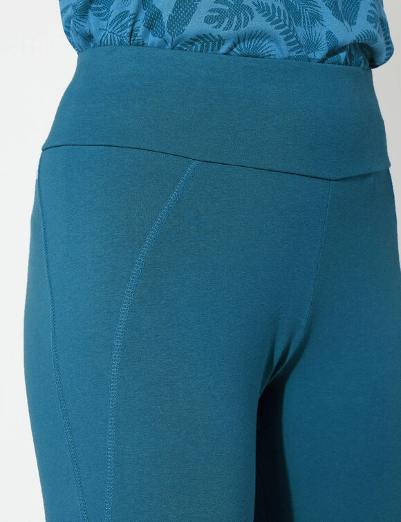 Legging de sport taille haute uni (bleu pétrole)