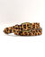 Leren riem met luipaardprint, harig effect (beige / zwart)