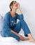 Pyjama manches longues imprim&eacute; "Night" (bleu fonc&eacute;)