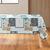 Tafellaken met bladerenprint in patchwork, vlot onderhoud (saliegroen)