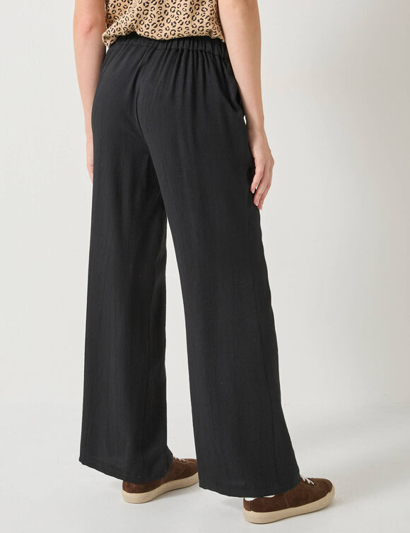 Pantalon large effet matière (noir)
