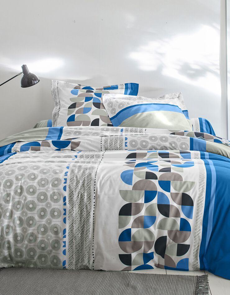 Linge de lit Delirium - coton (gris / bleu)