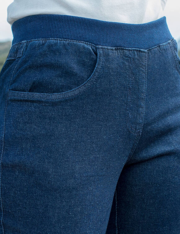 Jean droit "ultra confort" taille &eacute;lastiqu&eacute;e (dark blue)