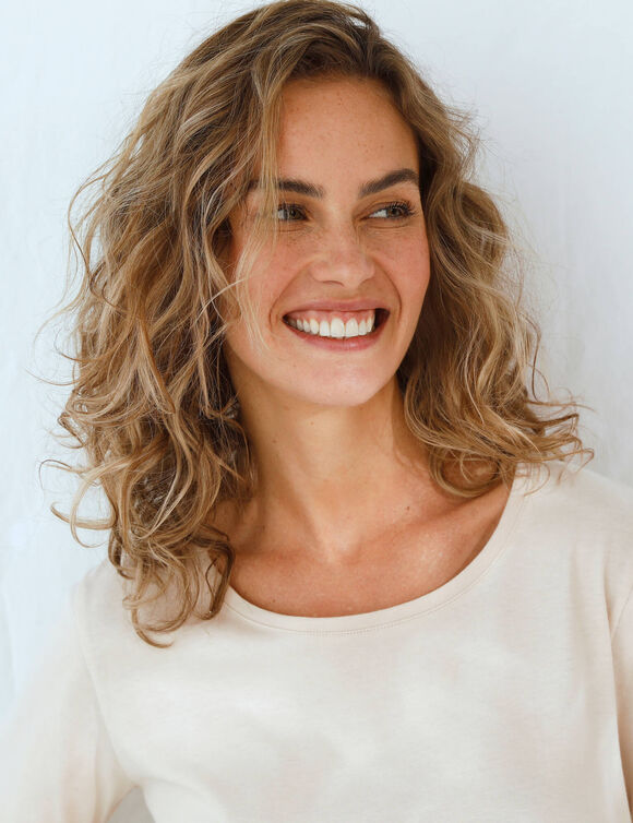 T-shirt de pyjama imprim&eacute; Ikat (sable)