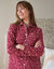 Pyjama pantalon pilou imprimé "coeurs"  (cerise)