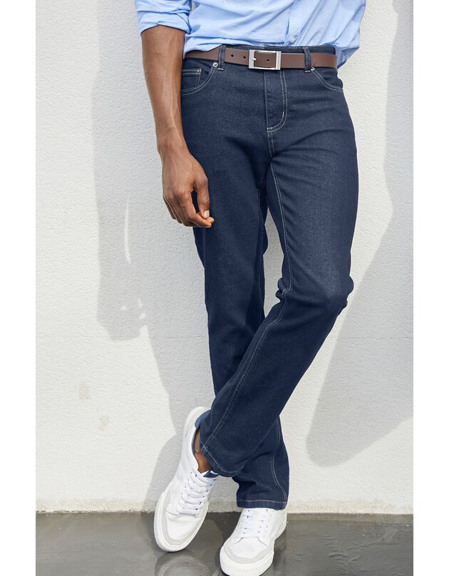 Jeans met 5 zakken in rekbaar katoen - binnenpijplengte 82 cm (raw)