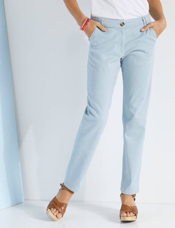 Chino stretchbroek (grijsblauw)