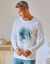 Pyjama-T-shirt met lange mouwen, wit (wit)