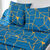 Linge de lit Geoffroy en coton à motifs graphiques (bleu paon) Linge de lit Geoffroy en coton à motifs graphiques (bleu paon)