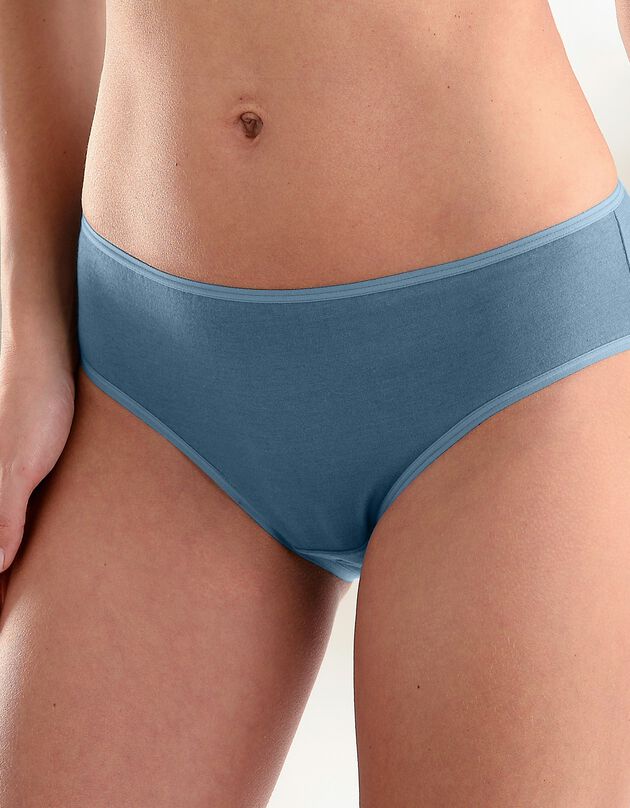 Culotte forme midi en coton extensible uni - lot de 10  (bleu / rose)