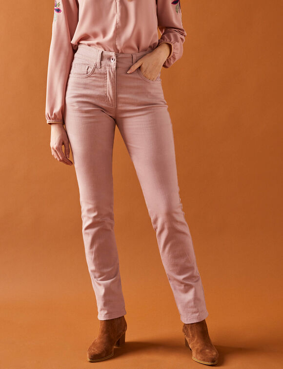Pantalon droit gainant - petite stature entrej. 75 cm (rose grisé)