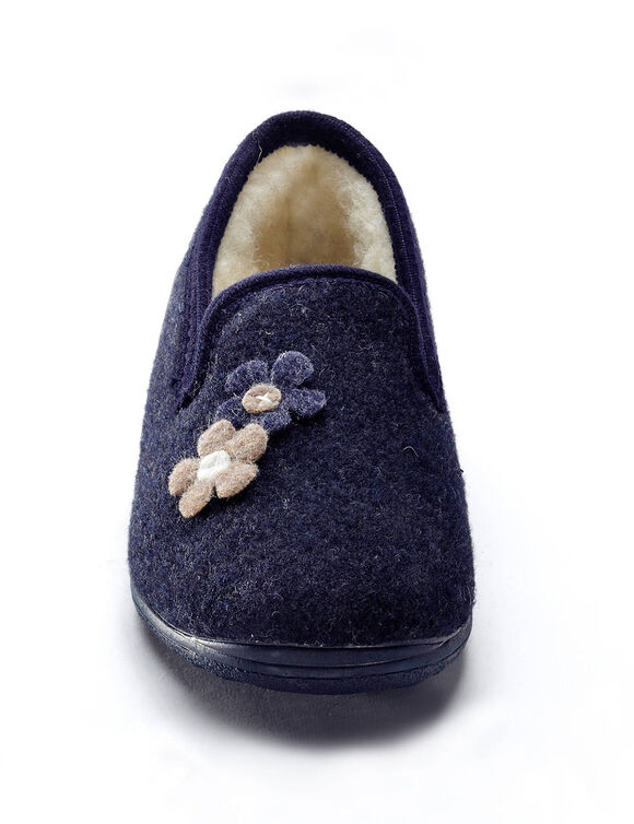 Pantoufles fleurs (marine)