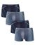Effen, gesloten shorty met contrasterend sierstiksel - set van 4 (blauw / marine)