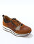 Sneakers met sleehak, rits in veters (bruin)