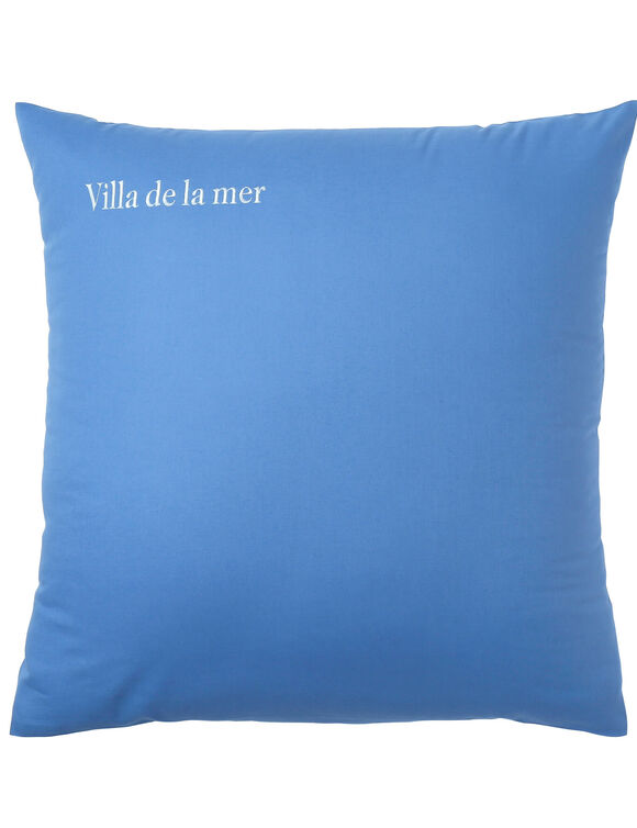 Katoenen kussensloop, personaliseerbaar (oceaanblauw)