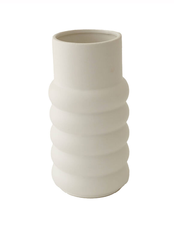 Vaas in wit mineraalkeramiek (wit)