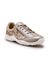Bedrukte leren sneakers met rits en veters, grote breedte (bruin)