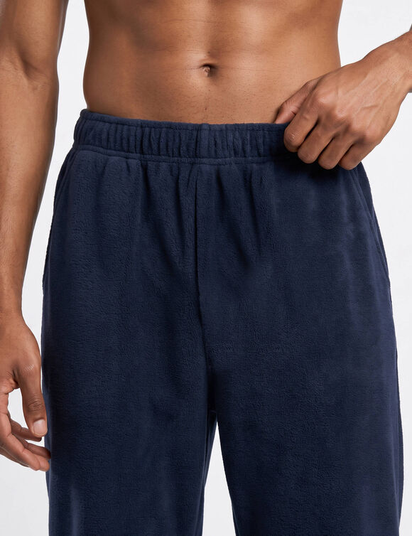 Pantalon d'int&eacute;rieur, taille &eacute;lastiqu&eacute;e, polaire toucher peluche (marine)