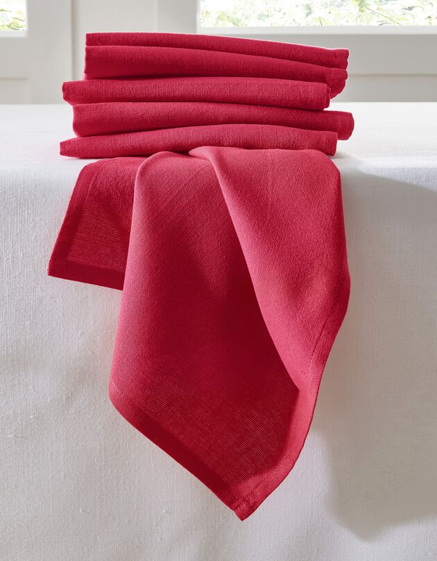 Effen tafelservet - set van 6 (rood)