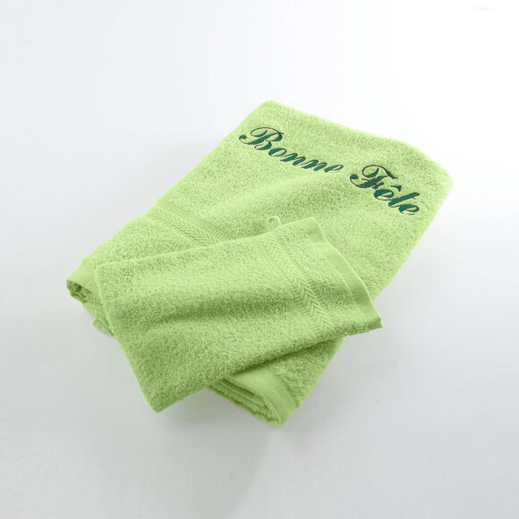 Effen handdoek, zacht comfort, personaliseerbaar (anijs)