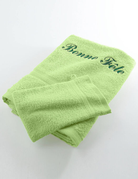 Effen handdoek, zacht comfort, personaliseerbaar (anijs)
