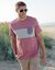 Gestreept T-shirt met korte mouwen (oudroze)