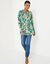 Tuniek met knoopkraag en bloemenprint (kaki / beige)
