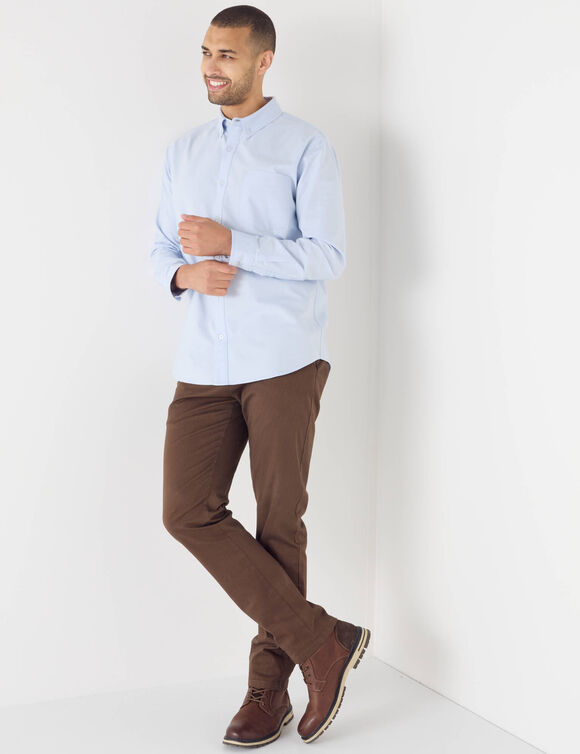 Pantalon chino, gabardine imprimée fantaisie (marron)