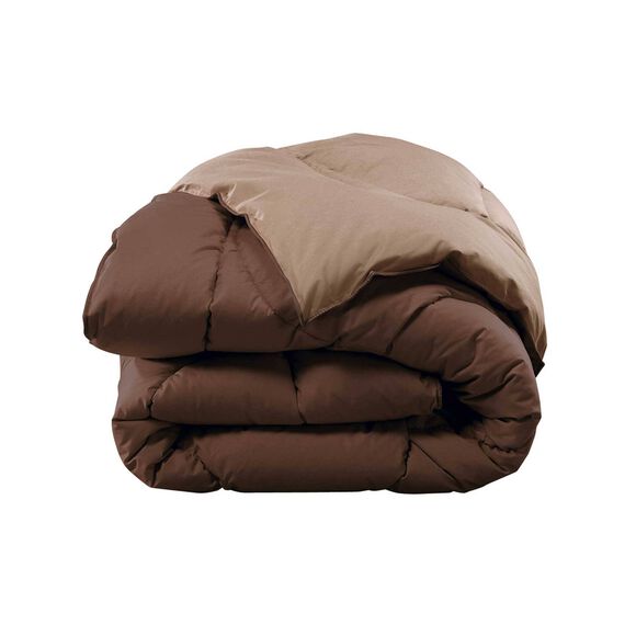 Edredon bicolore (taupe / chocolat)