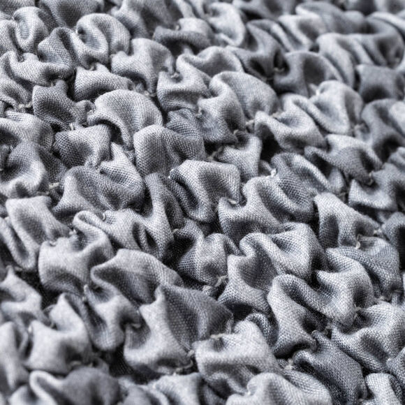 Housse bi-extensible microfibre gaufr&eacute;e graphique sp&eacute;ciale chaise (gris)