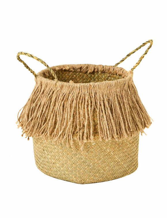 Panier de rangement tressé en herbier marin (naturel)