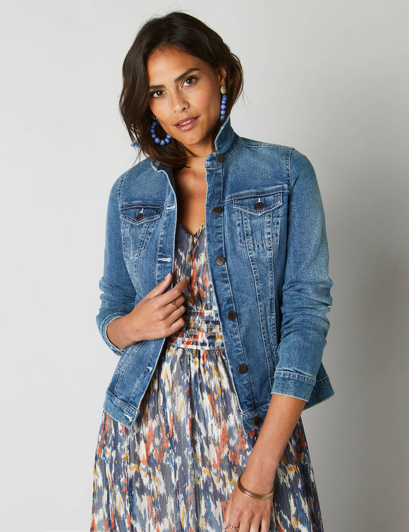 Veste brodée en jean (bleached)