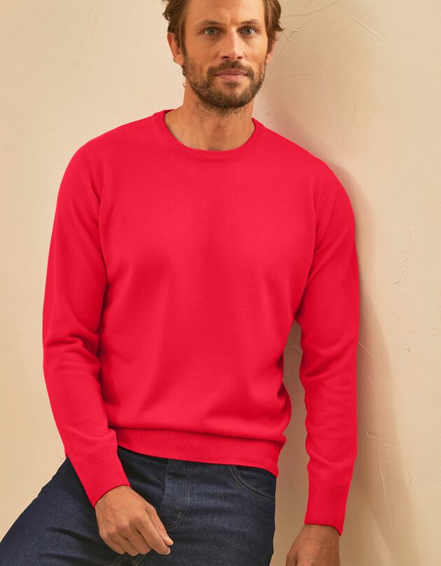 Pull uni col rond (corail)