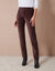 Rechte broek in fluweeltricot (chocolade)