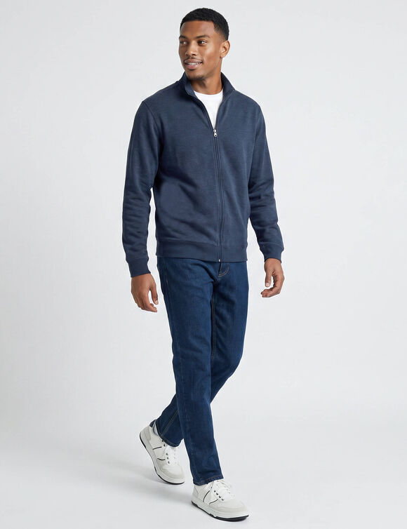 Sweat enti&egrave;rement zipp&eacute; uni (marine)