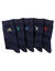Mi-chaussettes fantaisie "sport" - lot de 5 paires (marine)