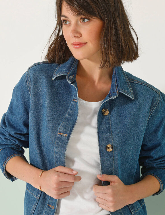Jasje met knoopsluiting, jeans (stone)