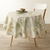 Tafellaken in toile cirée, met bladerenprint (groen / beige)
